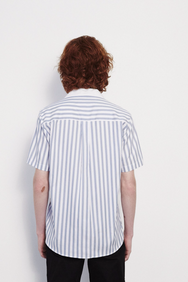 Cornwall Short Sleeve Shirt in Stripe Blue